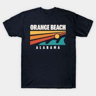 Orange Beach Alabama Retro Vintage Style Waves T-Shirt